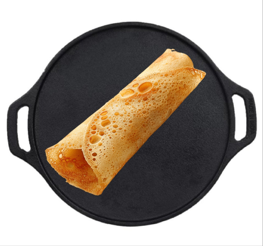 Cast iron Double Handle Dosa Tawa-11.5 inches, 9mm Thickness