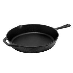 Cast Iron Branded Skillet with Grey Silicon Handle-26cm